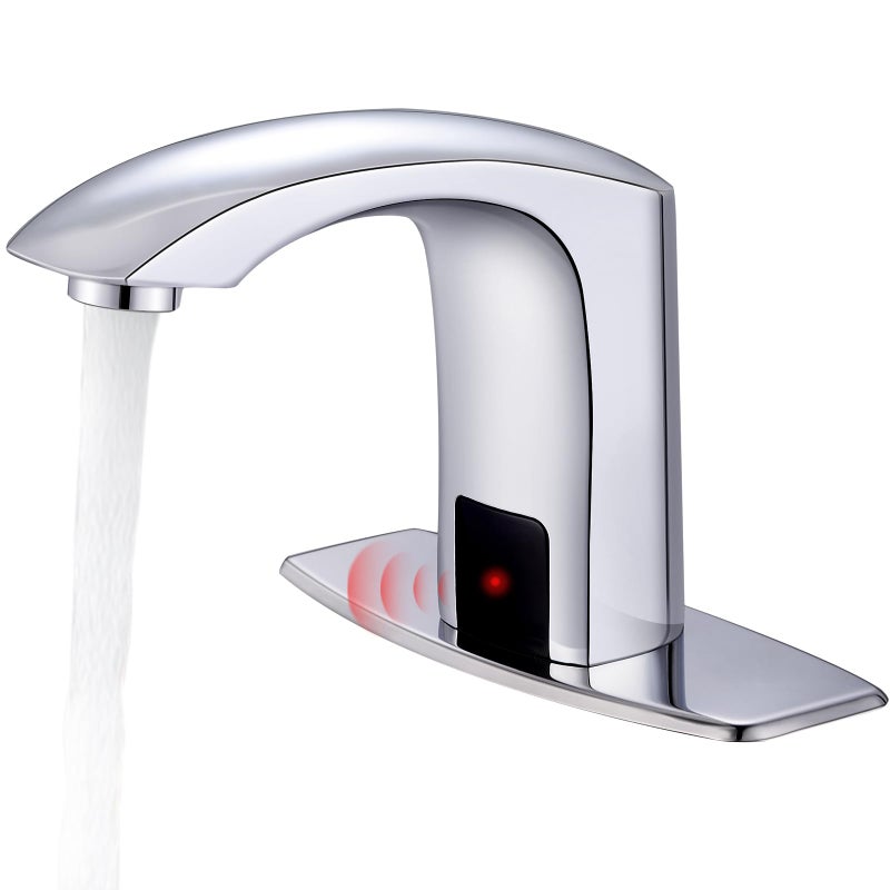 Gangang Commercial Touchless Bathroom Sink Faucet Cold and Hot Water Automatic Motion Sensor Basin Tap Mixer with Mixing Valve and Cover Plate (FBA 2) - Image 1